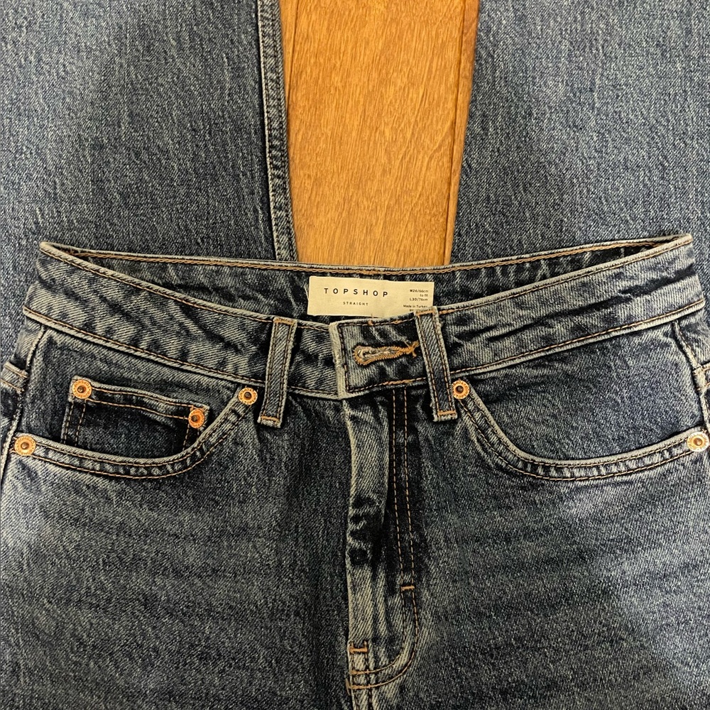 EUC Topshop cropped loose jeans